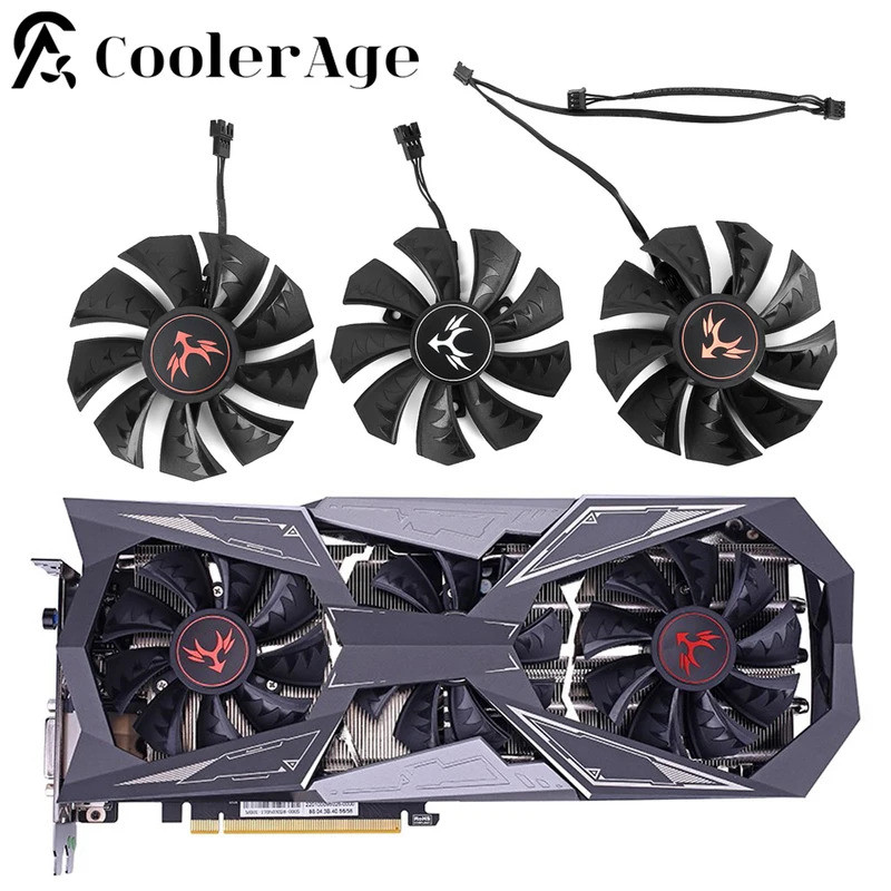 INew 85MM Quạt Làm Mát Thay Thế Cho Nhiều Màu Sắc iGame GeForce GTX 1060 1070 1080 Ti Vulcan X OC-V 