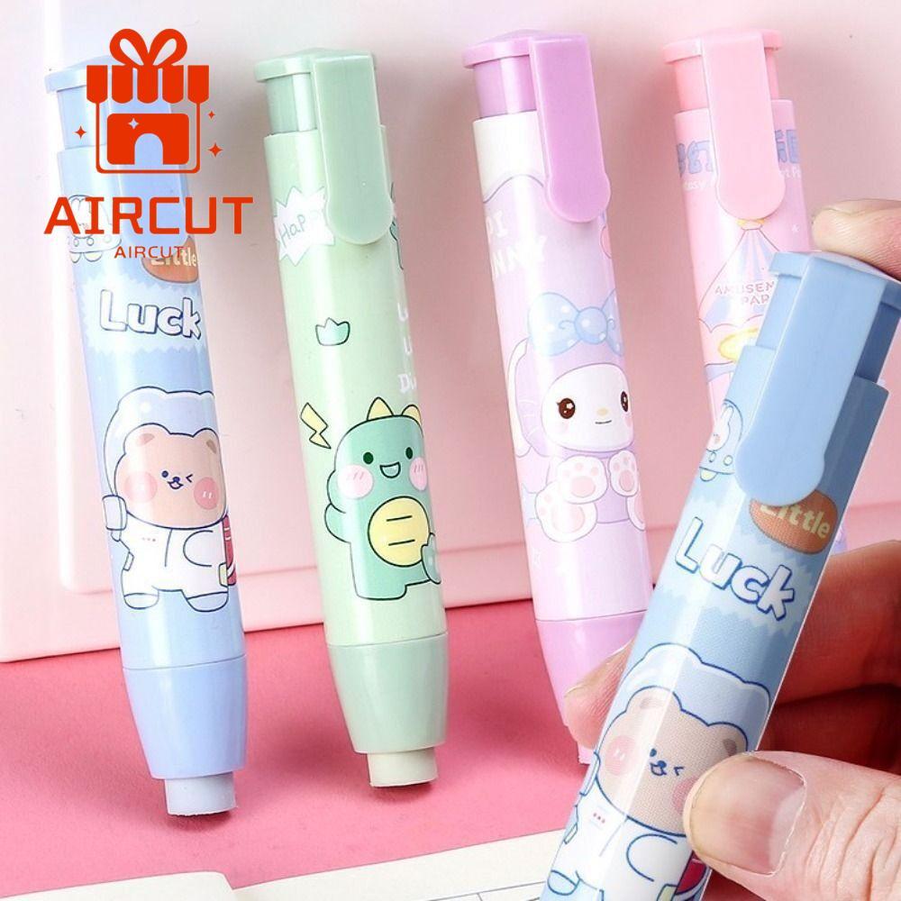 YANGMING Press Eraser, Core Replacement With Refills Pencil Wiping Eraser, Cartoon School Supplies R