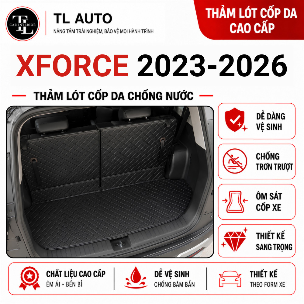 Thảm Lót Cốp Xe MITSUBISHI XFORCE 2023-2026, Thảm Lót Cốp Da Chống Xước,Chống Nước, Không Mùi, Bảo H