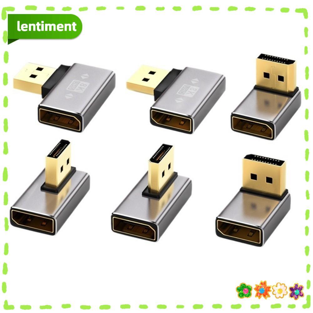 Bộ chuyển đổi LENTIMENT DP Nam sang Nữ, Bộ chuyển đổi cổng hiển thị góc DP1.4 90 độ, Hình chữ L 8K 6
