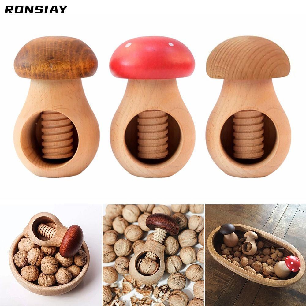 RONSIAY Nutcracker, Kìm gỗ dễ nứt, Kẹp Pecans đa chức năng hình nấm di động
