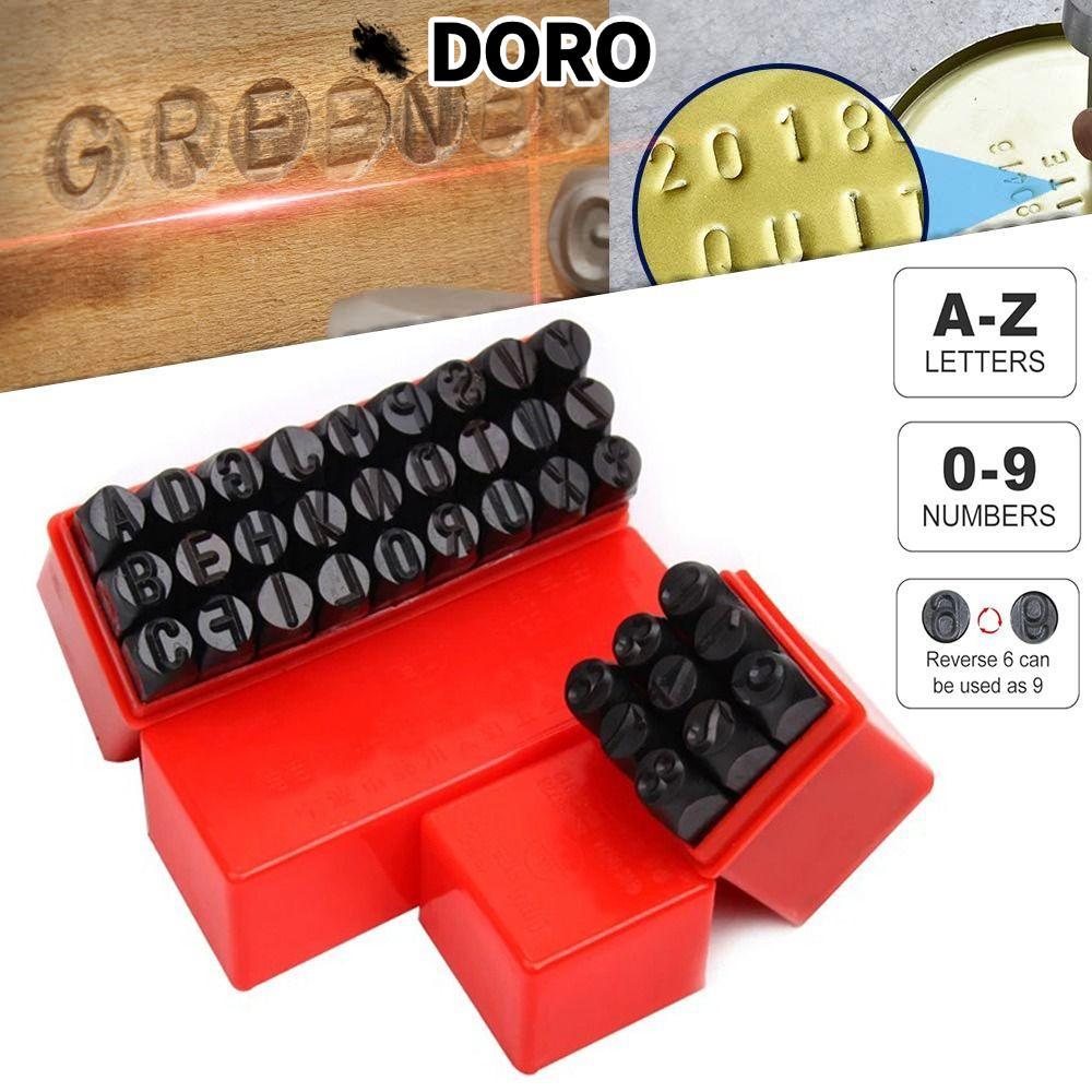 DORO Letter & Number Stamp Punch, Thép 3-12,5 mm Digital Letter Stamp, Dụng cụ đục lỗ có tem chữ nhự