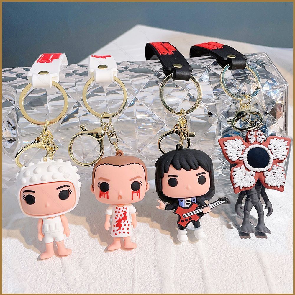 HK2 Stranger Things Móc Khóa Eleven Dustin Demogorgon Eddie Móc Khóa Túi Mặt Dây Chuyền Móc Chìa Khó