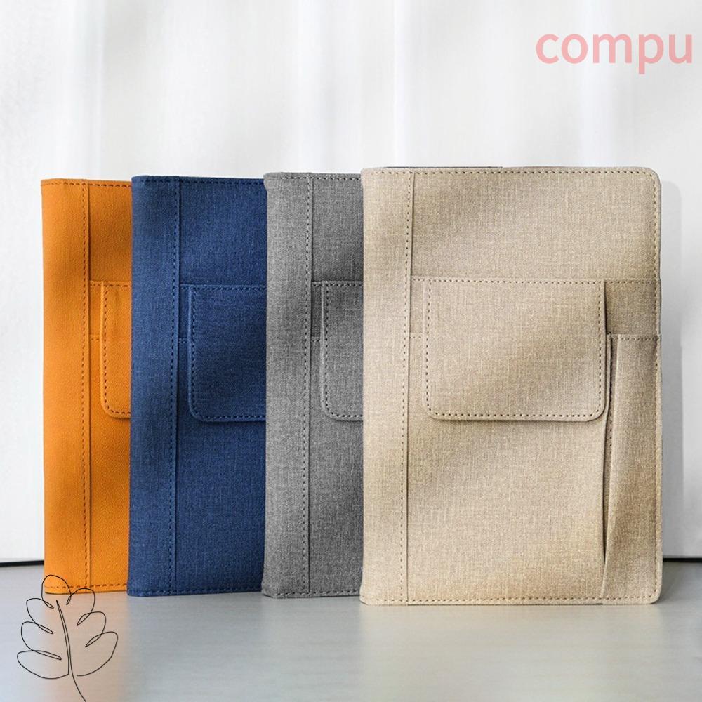 COMPU Tạp Chí Da Có Thể Đổ Lại, Bìa Retro Giấy Dày A5 Notebook, Sáng Tạo Có Túi 200 Trang Bìa Cứng N