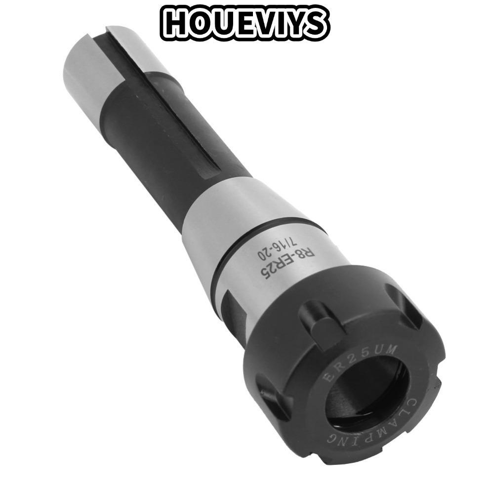 HOUEVIYS R8-ER25 Collet Chuck, Gia công lỗ sâu ER25 Collet lò xo Collet Chuck Holder, Đai ốc phẳng q