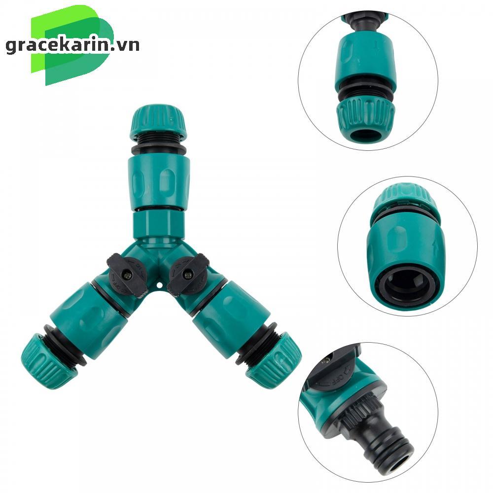Hose Splitter Y-shaped Valve 3 Way Female Fittings Garden ON/OFF Water Pipe