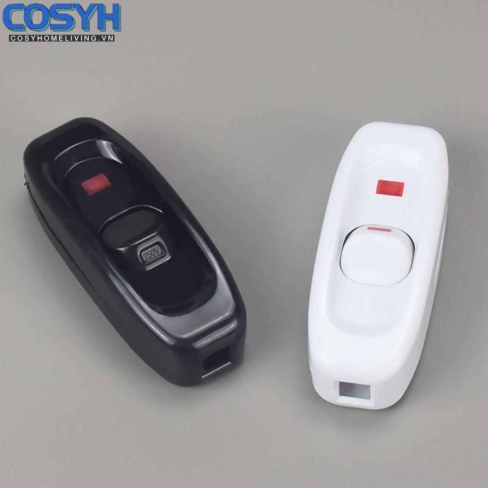 <cosyh>240V 10A Inline ON/OFF Button Table Lamps Desk /Light Cord Cable Switch.