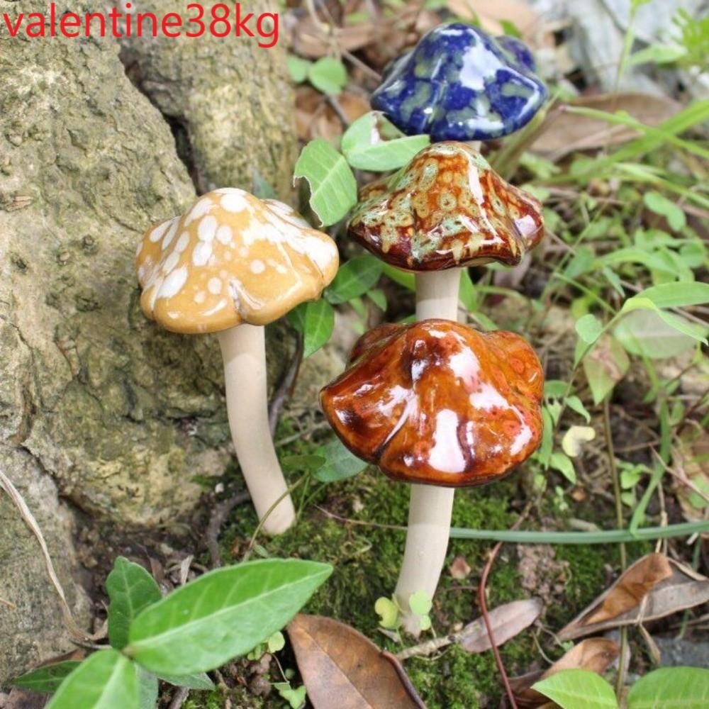 TAXON 4 Đồ trang trí nấm, Gốm sứ Mini Điêu khắc gốm sứ, Tượng sân vườn Nhiều màu sắc Thực tế Vintage
