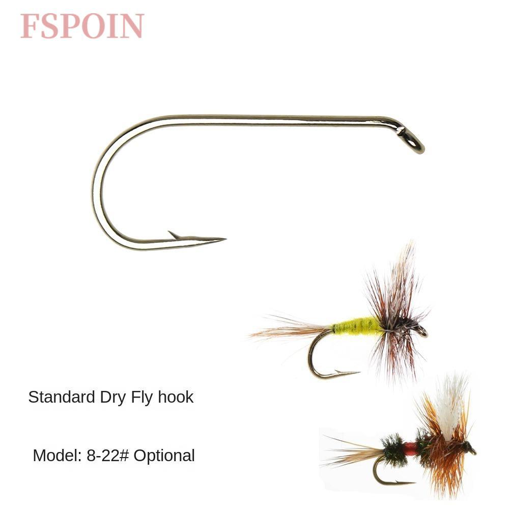 FSPOIN Fly Tying Hook, Dây dài Shank Long Shank Fly Fish Hook, 2024 8 # -22 # Nymph Standard Fly Fis