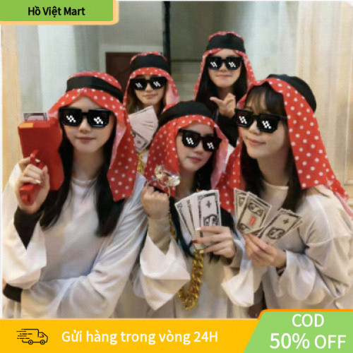 [ Hồ]  Set cosplay đại gia Dubai 3 món, dễ mặc, tạo dáng đẹp
