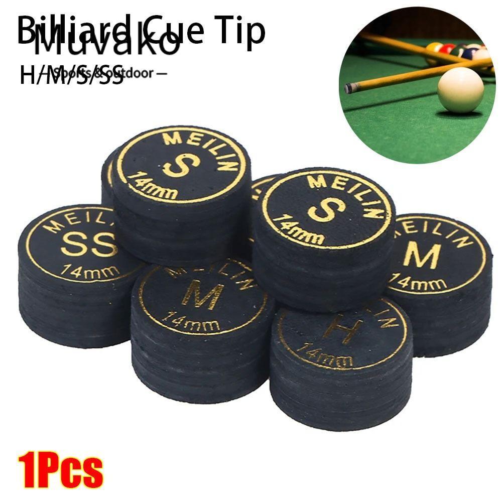 MUVAKO 1 Cái Đầu Billards, H / M / S / SS Snooker Pool Billards Cue Tips, 14mm 9 Lớp Cực Phụ Kiện Sử