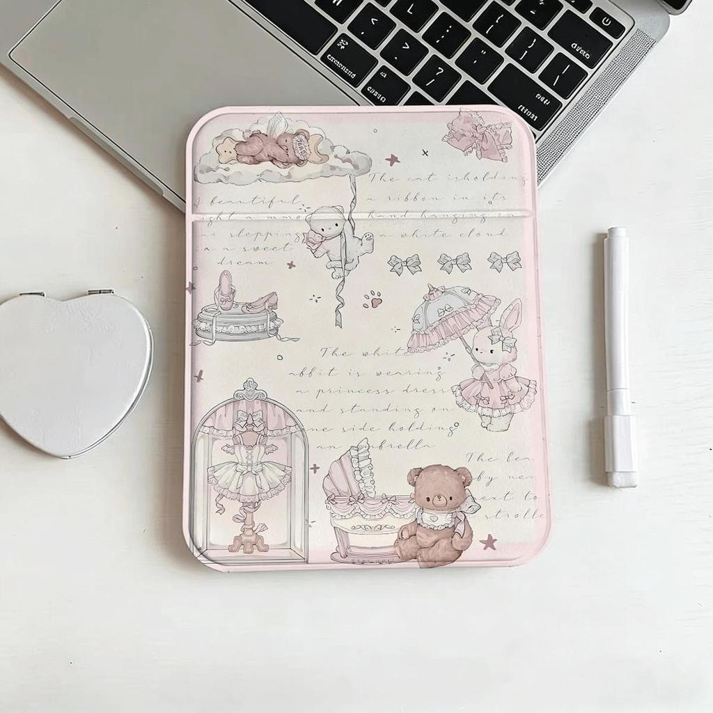 Vintage Letter Floral Foldable Pocket Mirror Slim Portable Ladies Commute Mirror