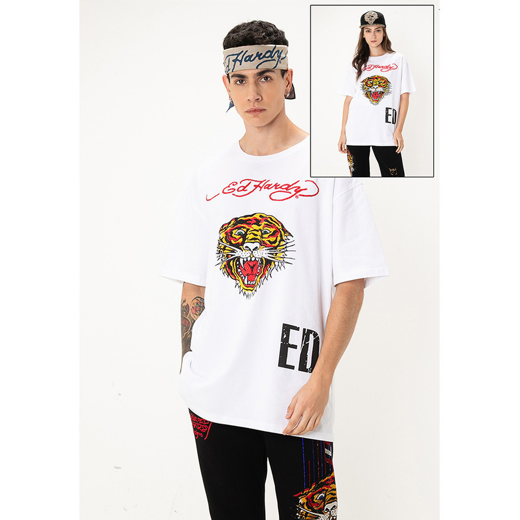ED hardy Dạo Phố In Hình Cotton Nguyên Chất Nam Tay Ngắn353564