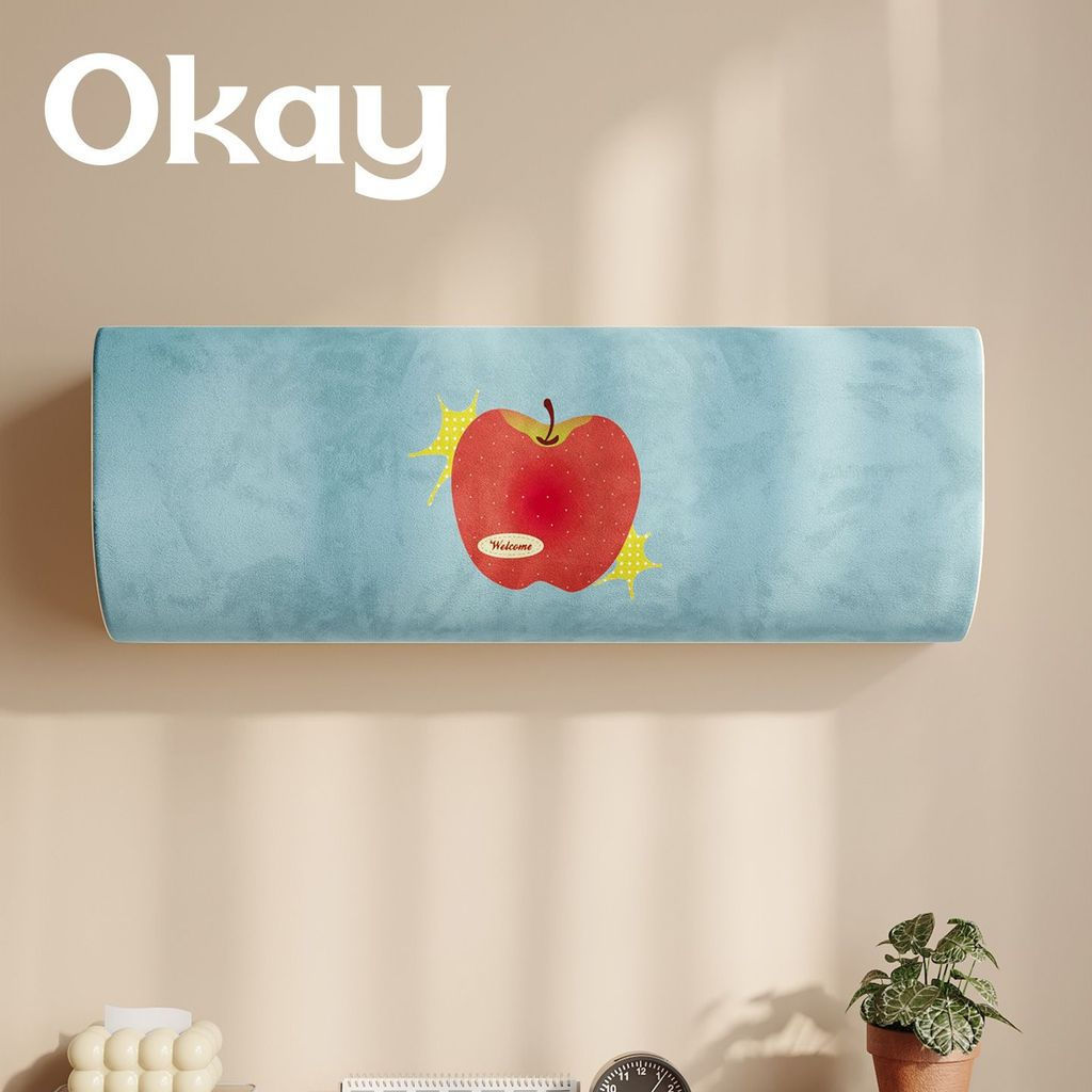 TQ~Shiny Apple Air Conditioner Cover Full Dustproof Cover for Home Korean Style Bedroom Room Protect