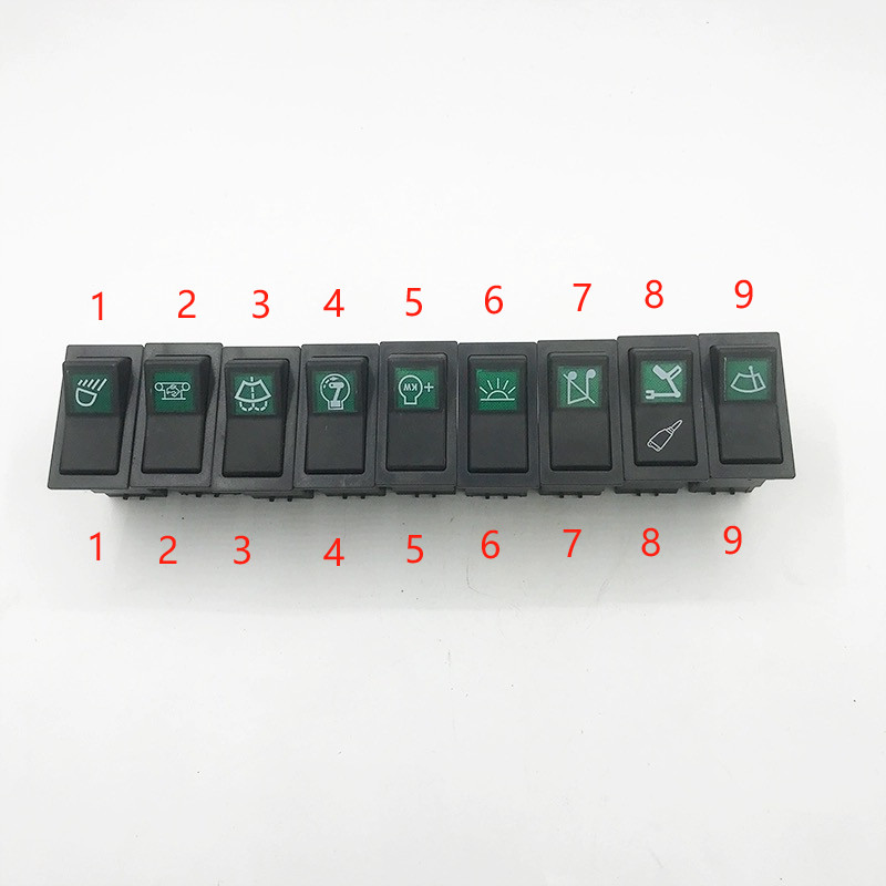 Máy xúc Volvo EC210B Công tắc gạt nước EC140B Đèn pha Nút chuyển đổi EC60 Nút chuyển đổi EC240B Nút 