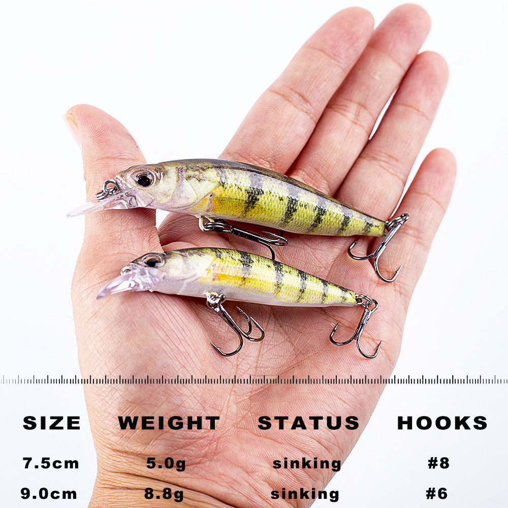 Mồi Câu Cá Bionic Mồi Cứng Chìm Minnow Dụ Bionic Wobblers Cho Cá Chép Bass Musky