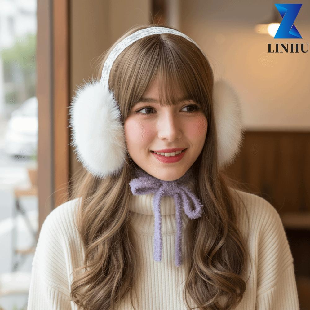 LINHU Ren Sang Trọng Bịt Tai, Bịt Tai Mùa Đông Chống Lạnh, Ấm Tai Thoải Mái JK Mũ Giữ Ấm Mặt nạ Tai 
