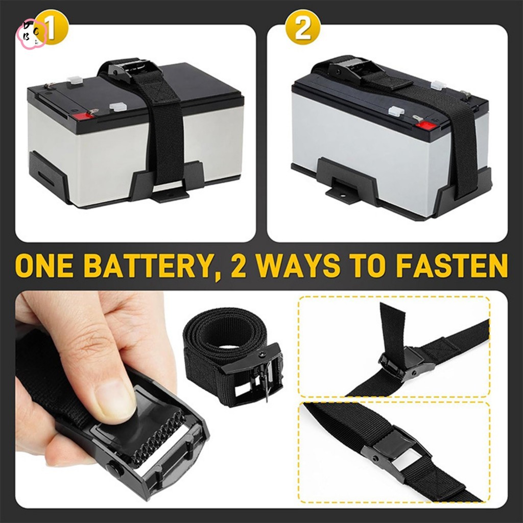 Khay Pin Nhôm Có Dây Đeo Có Thể Điều Chỉnh Cho Pin 12V 6V 7Ah Đến 15Ah Giá Đỡ Nhỏ Gọn Cho Thuyền Kay