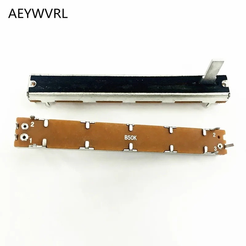 10 Chiếc Đơn Chiết Áp B10K B20K B50K B100K 60MM Trượt Thẳng Chiết Áp Tay Cầm 15MM