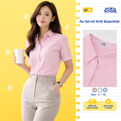 Áo Sơ-mi nữ YODY Áo Ngắn Tay, vải Knit Essential Ít Nhăn TRA WOSS26S001