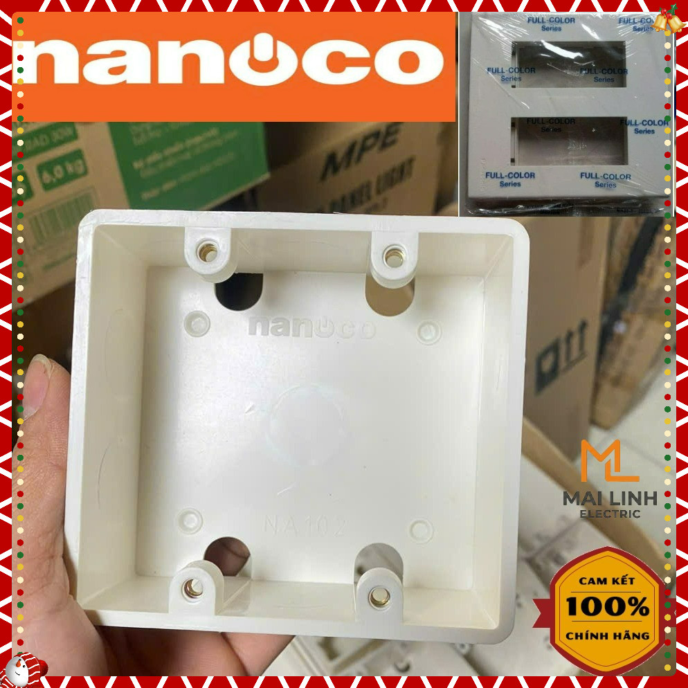 Đế âm cho mặt 4-5-6 NANOCO - Đế âm cho mặt đôi - Kích Thước : 109x103x44mm - Model NA102