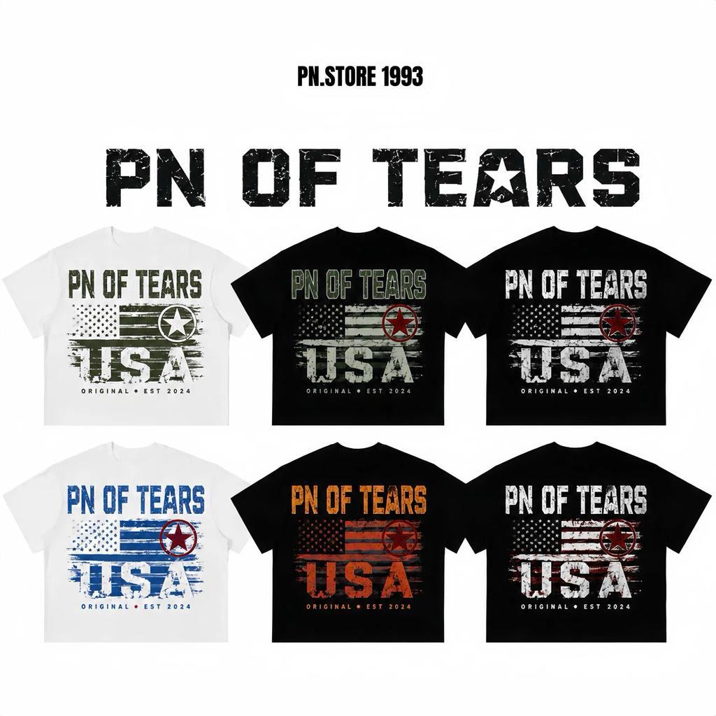 Áo Thun Nam Nữ Cotton PN.STORE 1993 Form Rộng In Chữ PN OF TEARS USA Basic Streetwear Unisex