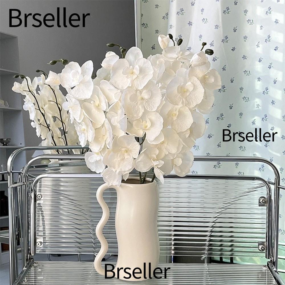 BRSELLER Hoa lan bướm nhân tạo, 8 đầu Hoa giả 68cm, Lụa DIY Phalaenopsis Flower Home