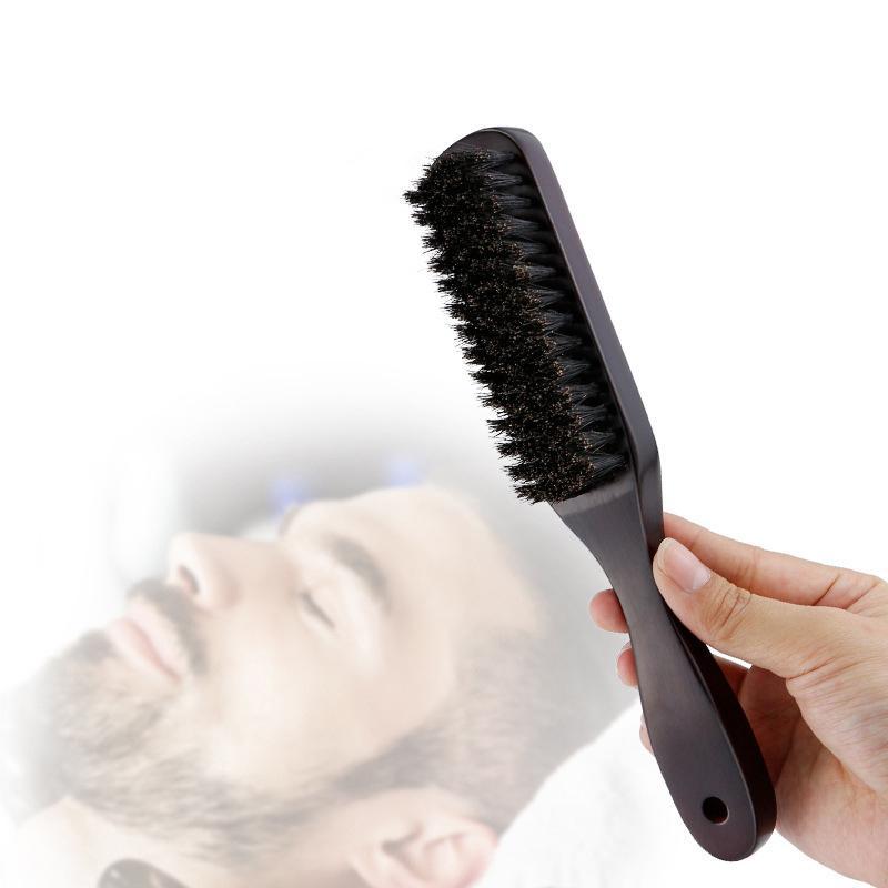 Tóc bàn chải gỗ xử lý heo rừng lông beardb Styling Detangling thẳng nâu heo rừng lông massageb