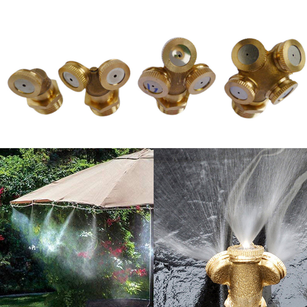 1/2 Brass Spray Nozzle Mist Cooling System Water Garden Irrigation Brand New