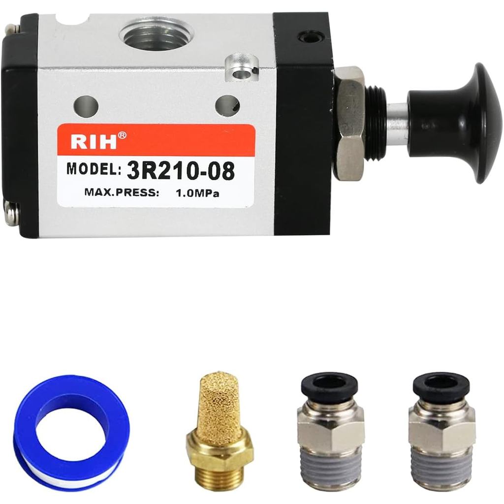 RIH 3 Way 2 Postion Van khí đòn bẩy không khí Van vận hành Van điện từ khí nén Điều khiển bằng tay V