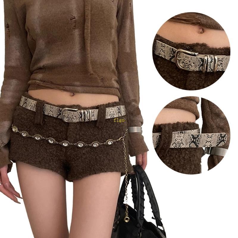 Flgo Cool Cowgirl Eo Dây Thắt Lưng Thông Thường Da Báo In Eo Ceinture Skinny Lady Belt Da Báo In Thắ