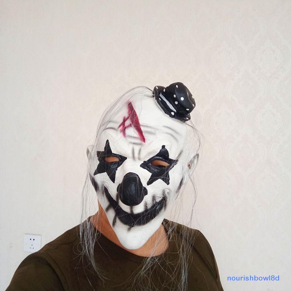 NOURISHBOW Halloween Full Face Mask, Latex Dress Up Halloween Clown Facemask, Mũ đội đầu dành cho ng