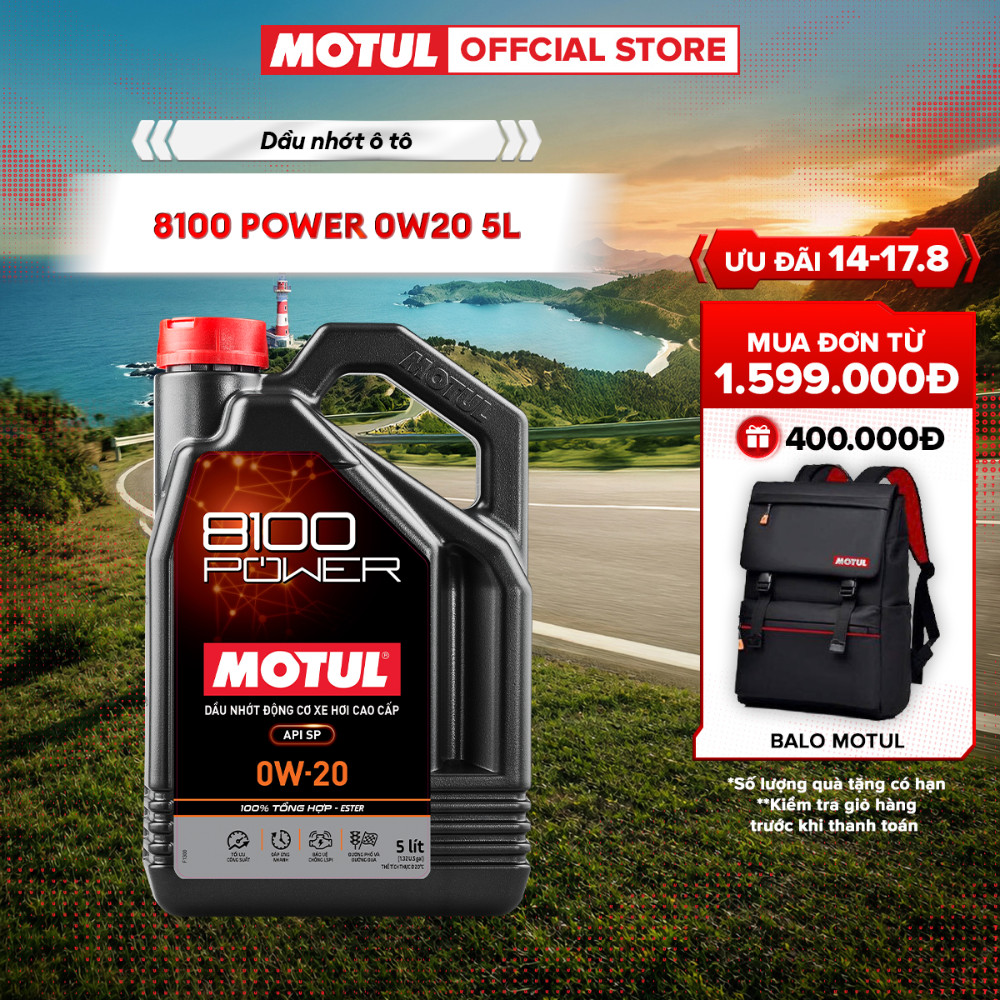 Dầu nhớt xe ô tô MOTUL 8100 POWER 0W20 4X5L VN