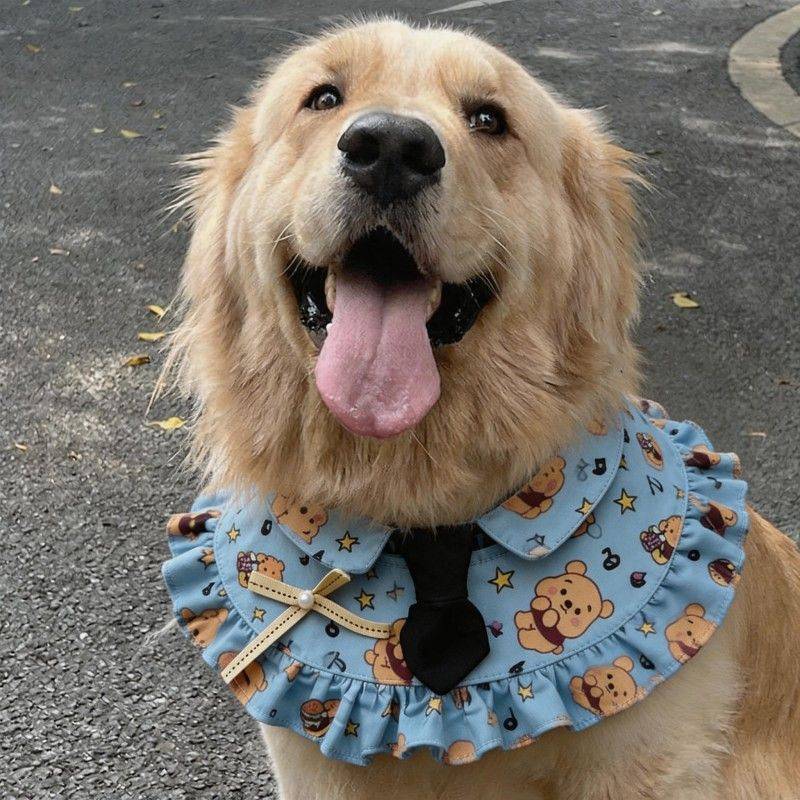 Pet Scarf Small, Medium and Large Dogs Spring and Summer Cartoon Bib Golden Retriever Samoyed Border