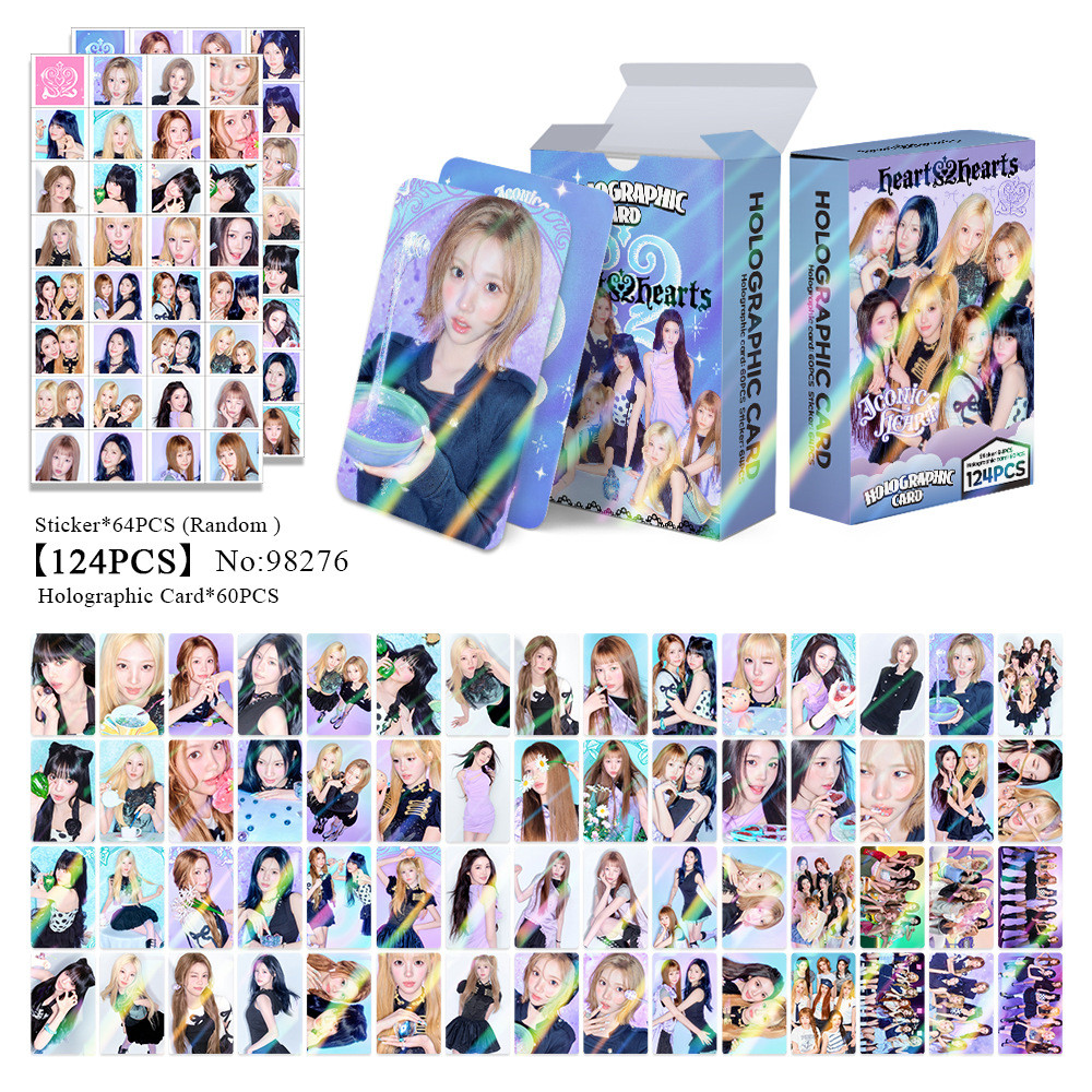 92-124 Chiếc Hearts2Hearts H2H ICONIC HEART Lomo Cards RUDE FOCUS Album The Chase Dán Pretty Please 