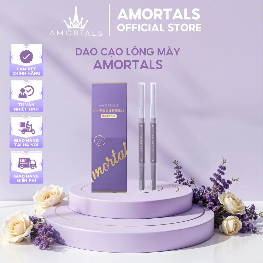 Bộ Dao Cạo Lông Mày AMORTALS Hai Đầu Tiện Dụng Dao cạo lông mày tỉa lông mày cạo râu tiện lợi