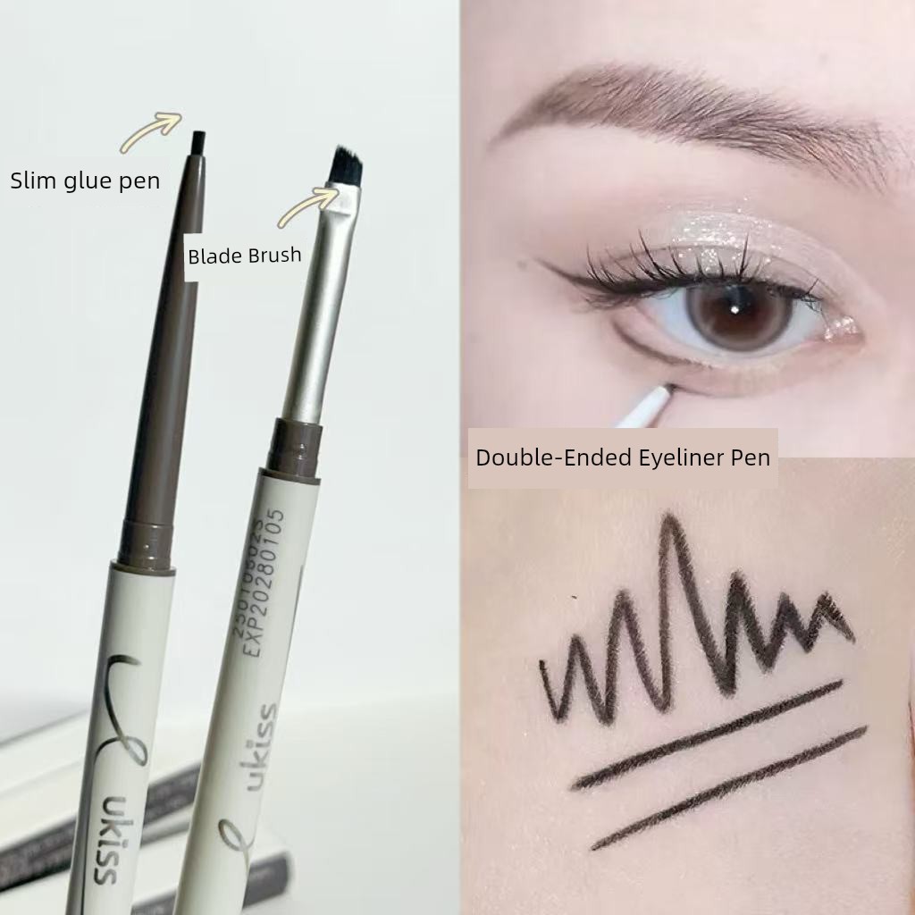 chì kẻ mắt gel kẻ mắt Bút Gel không nhòe trong bồn tắmBàn chải lưỡi kẻ mắt hai đầu Ukiss Siêu mịn ch