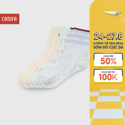 Pack 3 tất cổ cao nữ CANIFA tính năng kháng khuẩn khử mùi AntiBac 6AX25A003