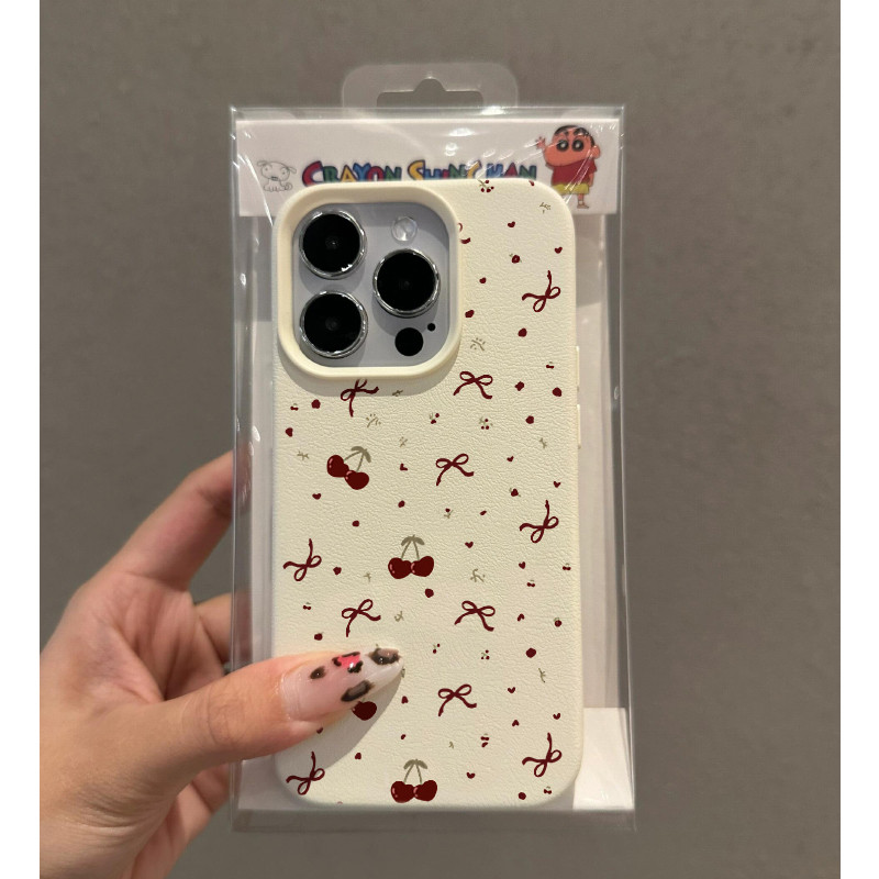 ốp lưng iphone 12 thường ốp lưng iphone cute Xiaoxiangfeng Full Màn Hình Bow Cherry Thích Hợp Cho Ap