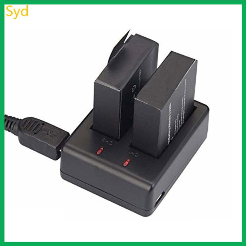 Bộ sạc Syd cho EKEN SJ4000 H9R Sạc hai pin Bộ sạc ABS chất lượng đồng thời cho máy ảnh chống nước EK