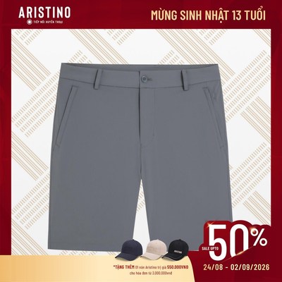 Quần Short Thể Thao ARISTINO Regular Fit dáng suông rộng, màu sắc trung tính, dễ phối đồ - ASO039AS2