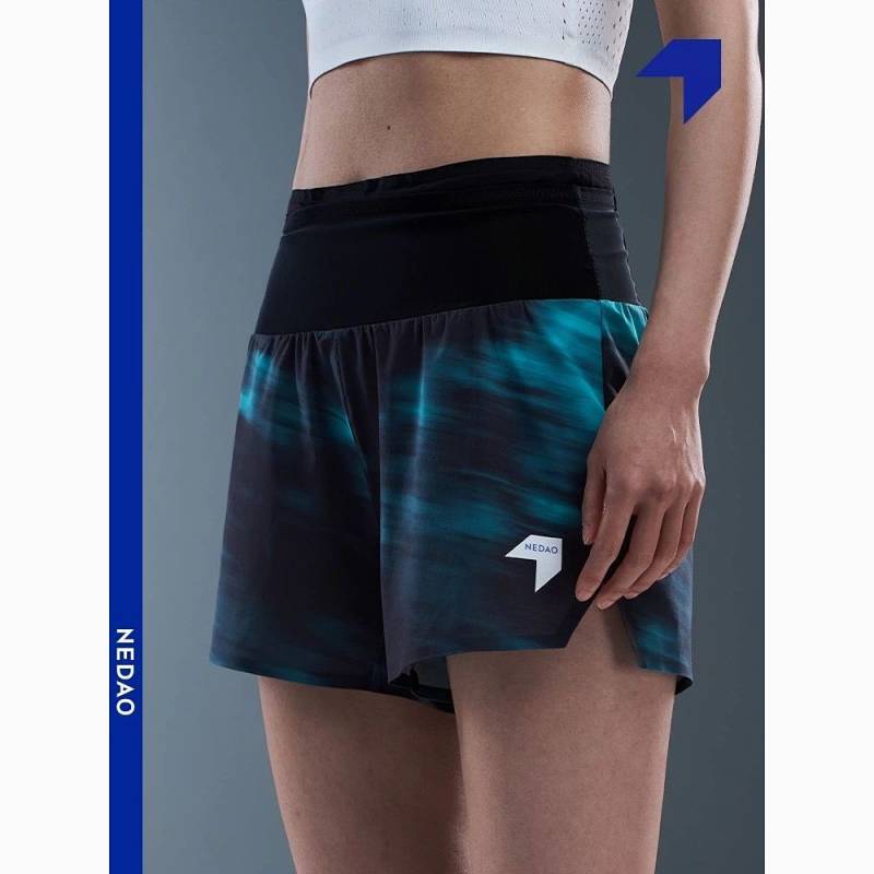 Off-Road Running Shorts with Storage Waist Bag Large Capacity Running Pants Men's and Women's Long-D