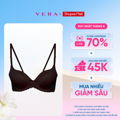 [LIVE] Áo ngực Misaki mút dày cúp trơn phối ren - M7325