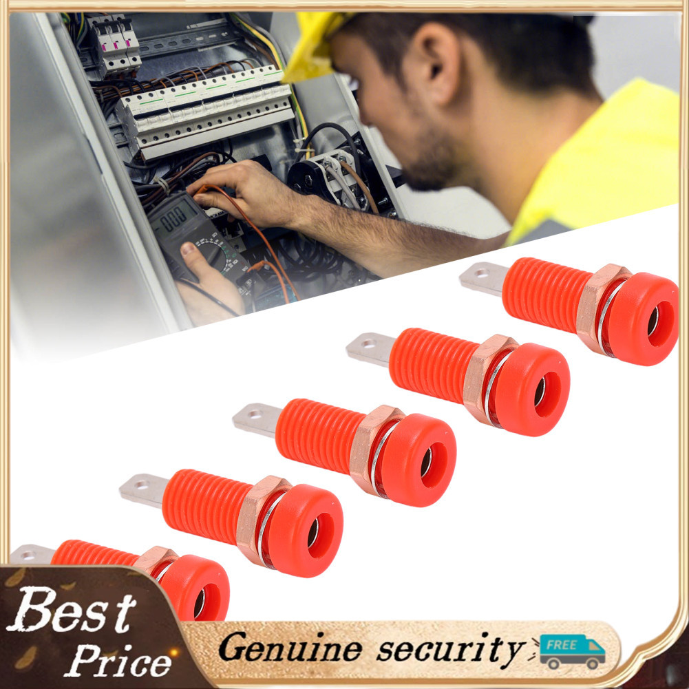 Mingzhe Wear 10 cái Mount Binding Post Connector Adaptor cho nhạc cụ điện tử (Màu đỏ)