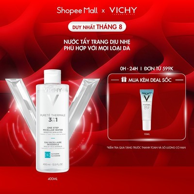 Nước tẩy trang cho da nhạy cảm Vichy Mineral Micellar Water Pureté Thermale 400ml
