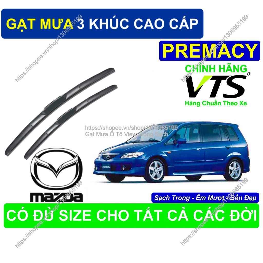 Gạt Mưa 3 Khúc Cao Cấp, Gạt Mưa Silicon Nano Kính Lái Mazda Premacy, Cặp Gạt Mưa K.ính Lái Mazda Pre