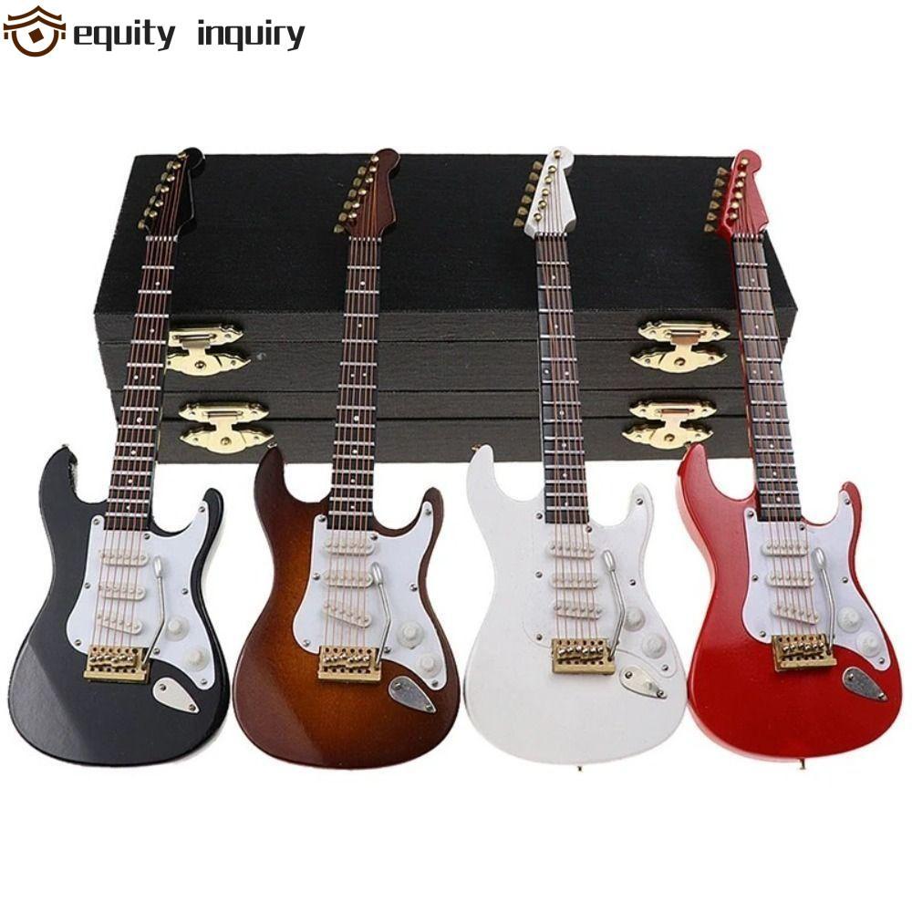 YÊU THÍCH THIẾT BỊ Đàn Guitar Điện Mini Gỗ, Nhạc Cụ Vintage Nhà Búp Bê Thu Nhỏ Đàn Guitar, Mini Sáng