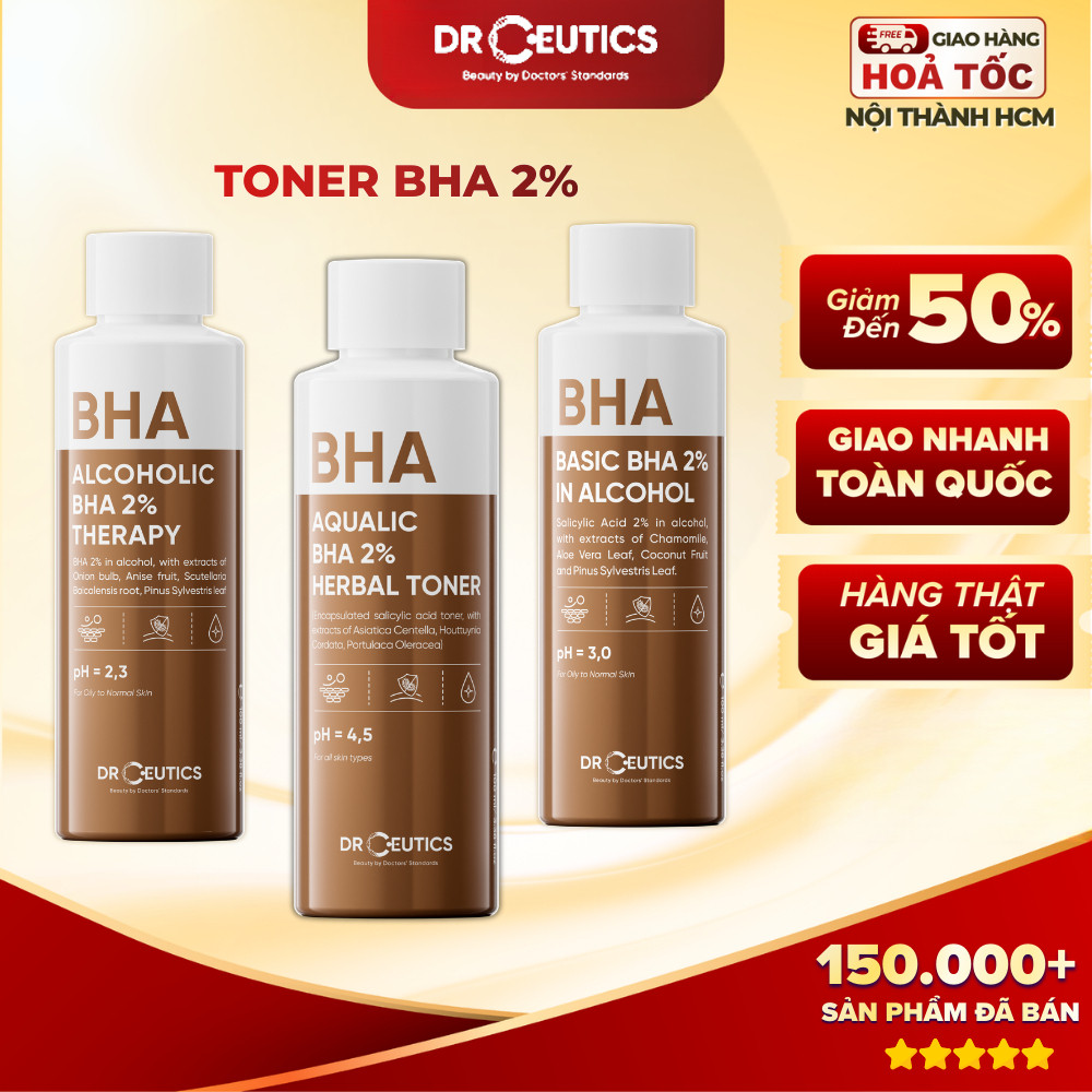 DrCeutics BHA 2% - Basic BHA 2% In Alcohol - Nền Cồn 100ml Dung Dịch Làm Sạch Và Cân Bằng Da