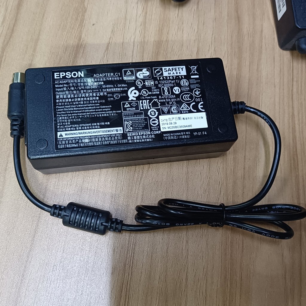 Dây nguồn EPSON EPSON EPSON 24V1.5A chính hãng M235B Máy biến áp sạc 3 lõi ba chân