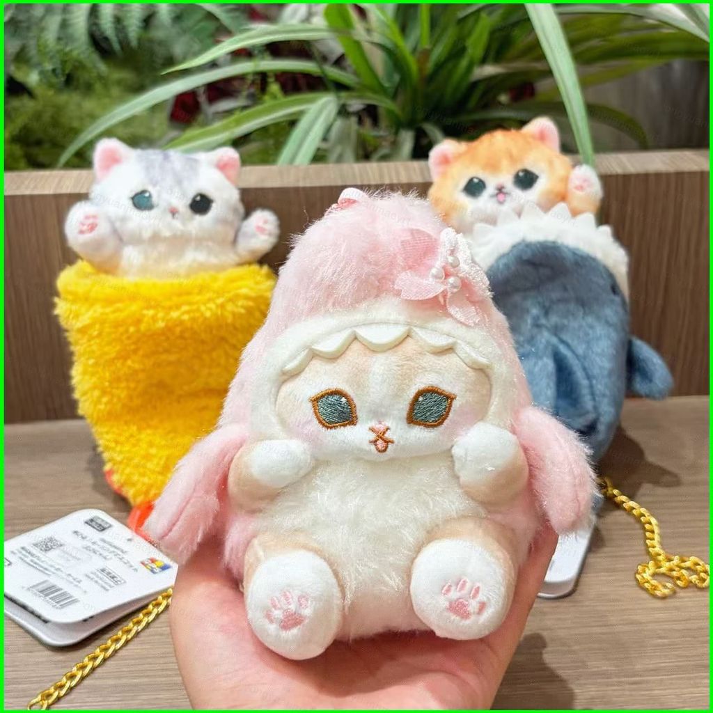 ZY1 Mifusand Plushie Sakura Pink Shark Cat Sang Trọng Linh Vật Có Thể Thu Vào Móc Khóa Túi Phụ Kiện 